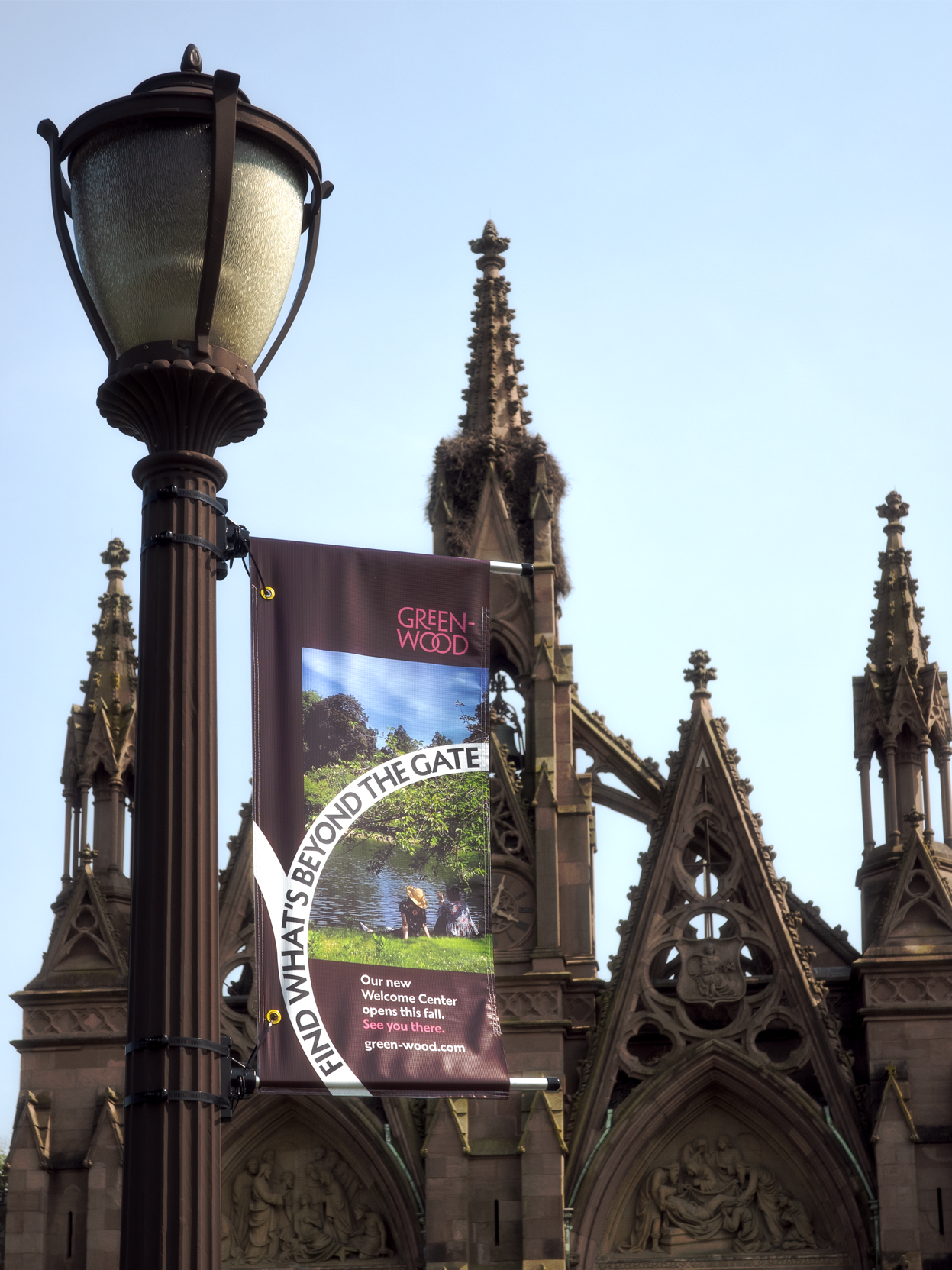 Green-Wood_Light Pole_Banner_Magenta